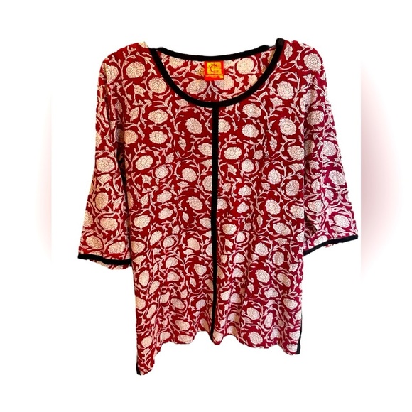 Cotton Cottage Other - Cotton College Rust Kalamkari South Cotton Women Kurti Long Sleeves Size Large